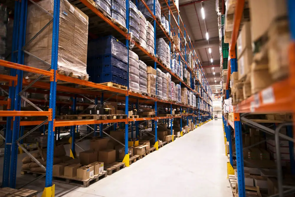 A warehouse stores products, while fulfillment centers handle the full pick, pack, and ship process